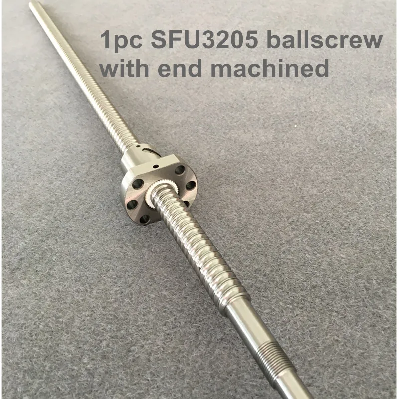 

BallScrew SFU3205 1100 1200 1500 mm ball screw C7 with 3205 flange single ball nut BK/BF25 end machined for cnc Parts