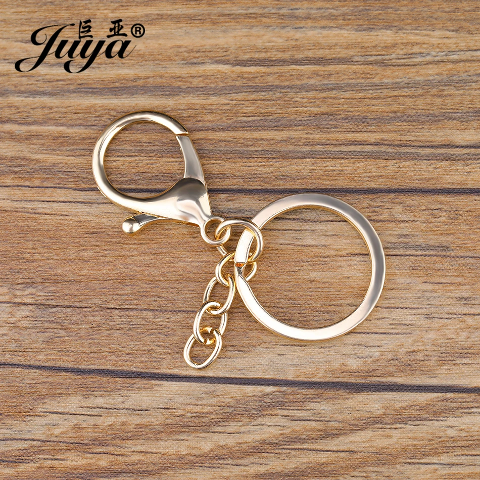 5pcs/lot 4 Colors Keychain Ring 30mm Key Ring Long 66mm Plated Lobster Clasp Key Hook Chain Supplies For Jewelry Making Findings