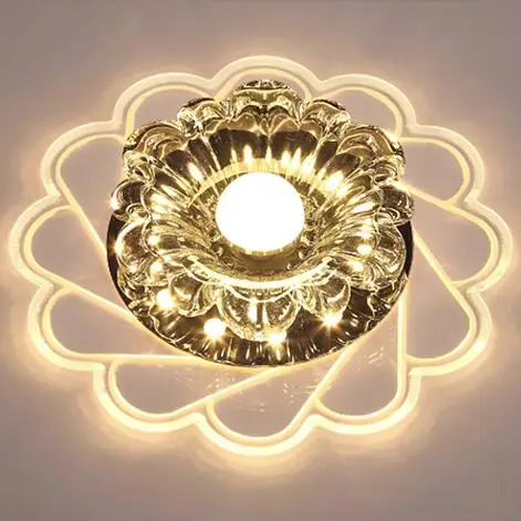 Modern LED Crystal Ceiling Light Circular Mini Ceiling Lamp Luminarias Rotunda Light For Living Room Aisle Corridor Kitchen
