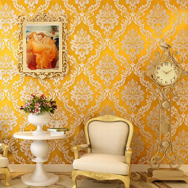 beibehang foaming classical damask wallpaper  for walls 3 d diamond brightly finish wallpaper for wall 3d papel de parede roll