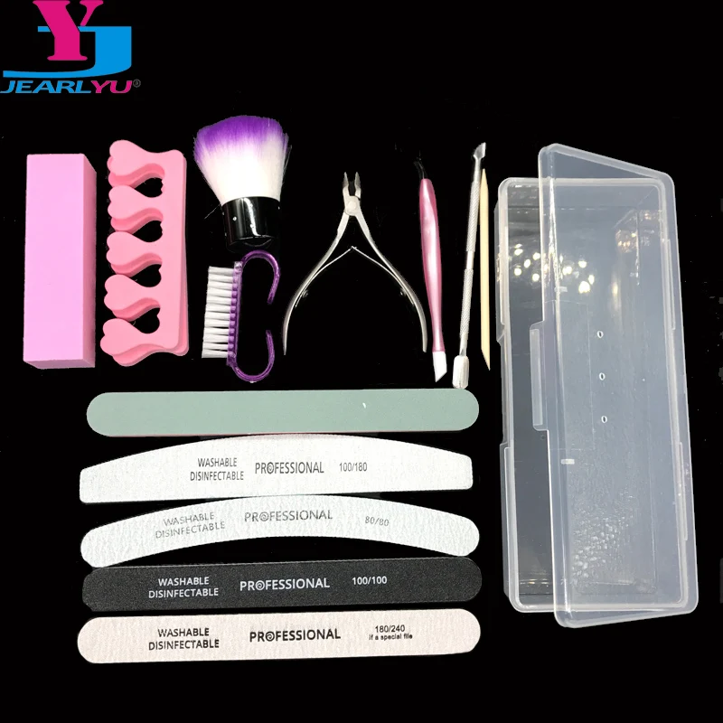 

13 Pcs/Set Professional Acrylic Nail Kit Gel Nail Polish Remover Manicure Tools Kits Nail File Buffer Block Cuticle Nipper Tool