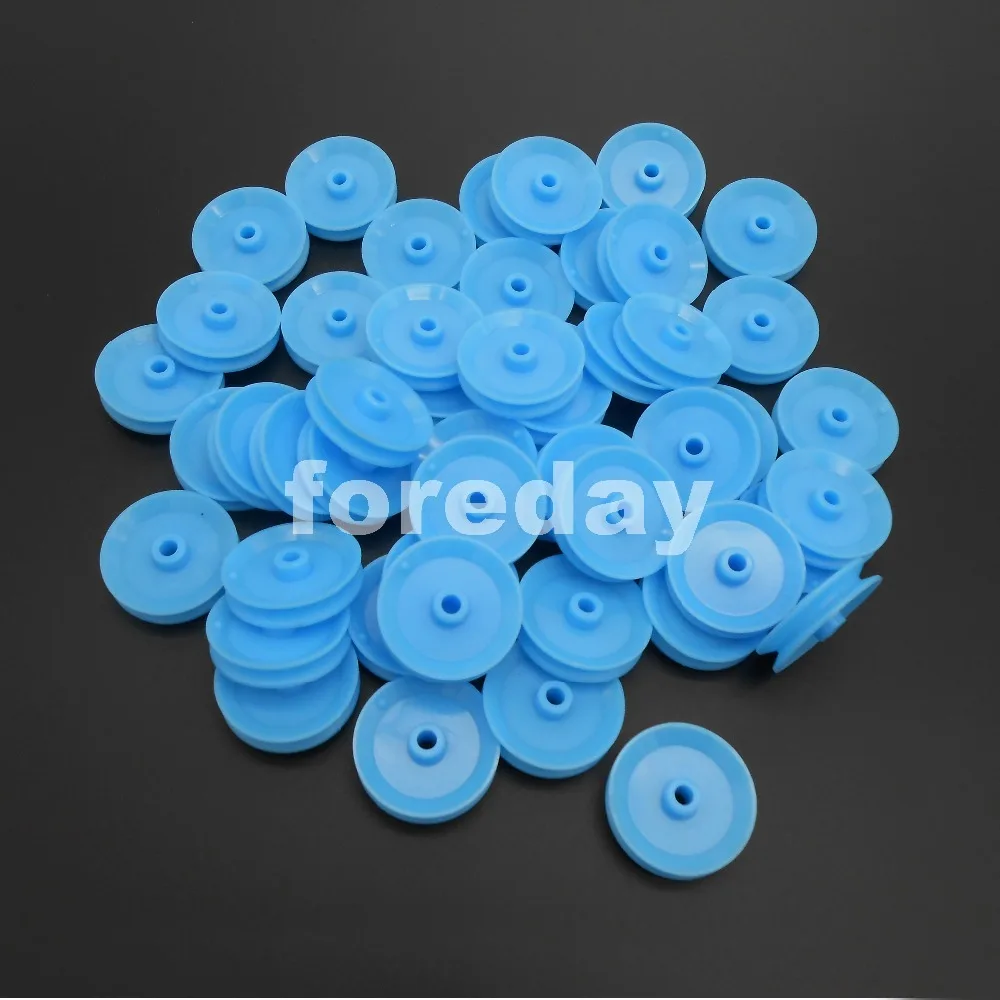 DIY 1000PCS Pulley Plastic Gears toy wheels concave  Aperture 3.9mm BLUE Pulley NEW 2016 *FD255X1000