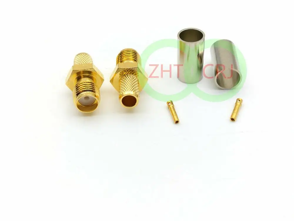 Imagem -04 - Bronze Sma Fêmea Adaptador rf Conector Sma Fêmea Jack Friso para Friso Cabo Lmr195 Rg58 Rg400 Rg142 Atacado 100 Peças de