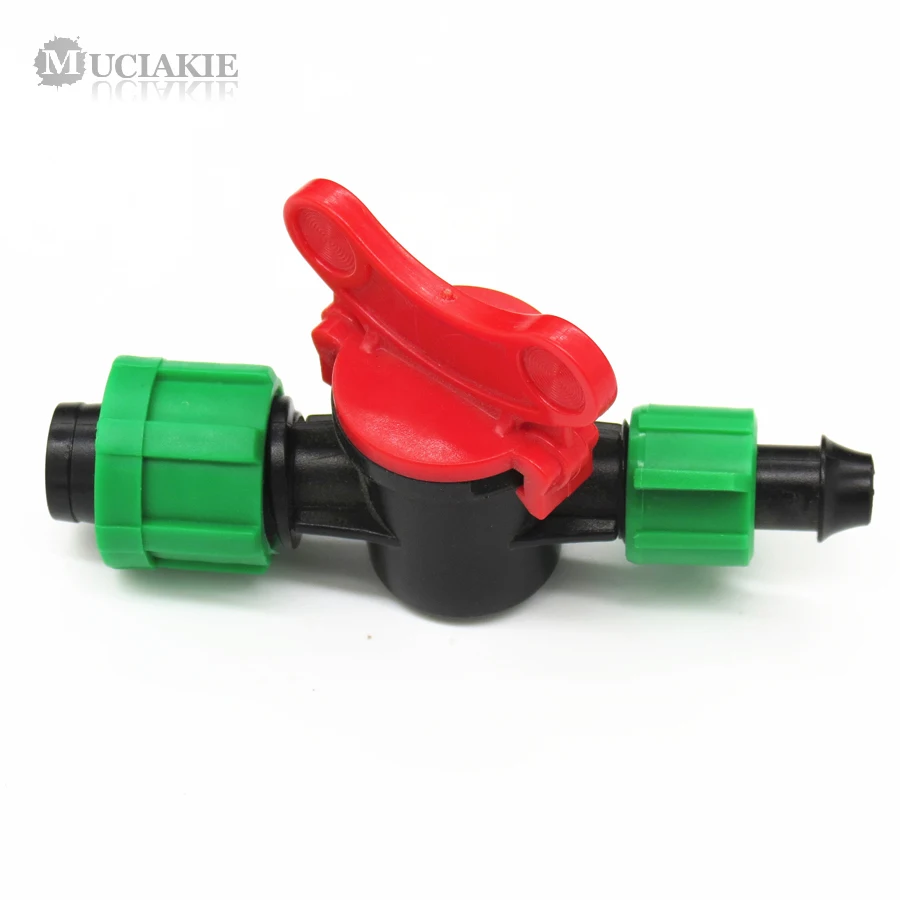 MUCIAKIE 5PCS DN16 Valve Switch Double Locks for Connecting Irrigation Drip Tape PE PVC Pipe Tube Barbed By-pass