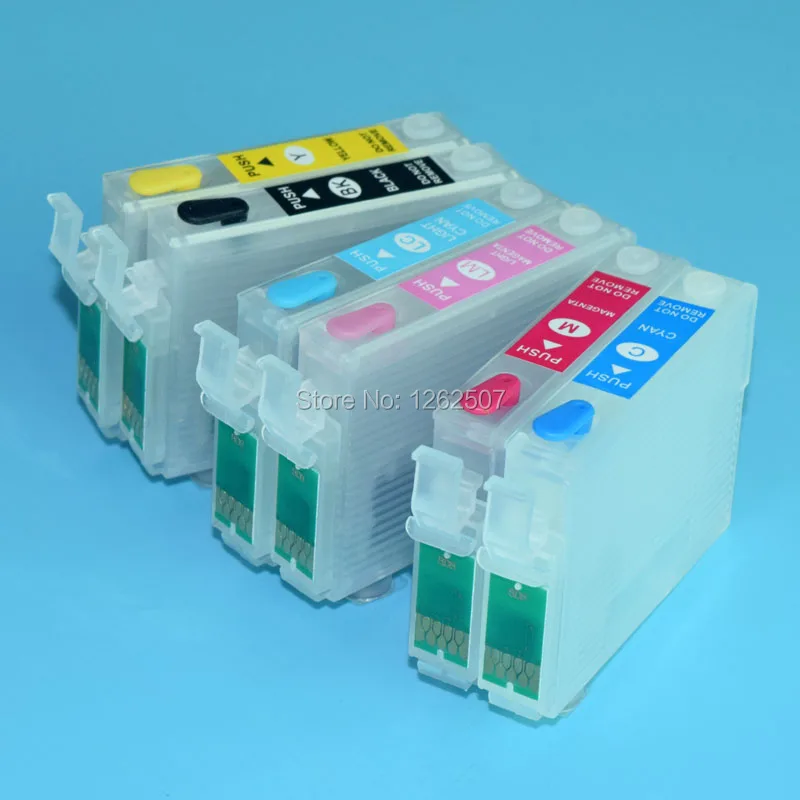 Refillable Ink Cartridge For Epson Stylus R270 T50 P50 1400 1410 1500W 1390 T60 R330 R265 R285 R360 RX560 RX585 RX685 RX560PX650