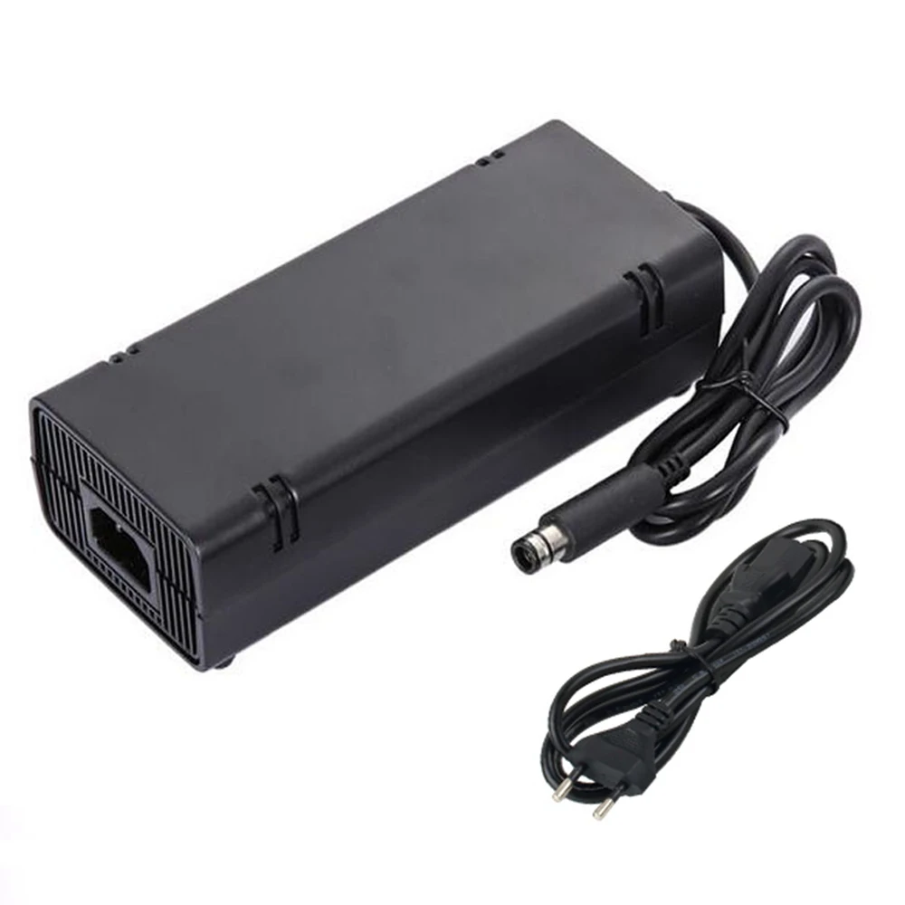 

100PCS High quality EU Plug 12V 115W AC Adapter Charger Power Supply Cord Cable For Xbox360 Xbox 360 E with DC cable