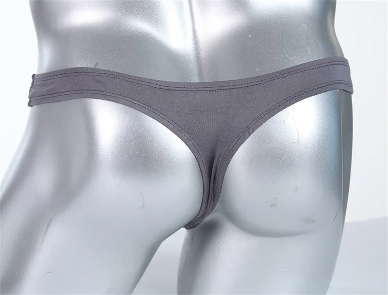 Wholesale Sexy Mens Underwear Modal Briefs Thongs Soft Bulge Pouch Underpants Slip Homme Men\'s Bikini Briefs Thong High Quality