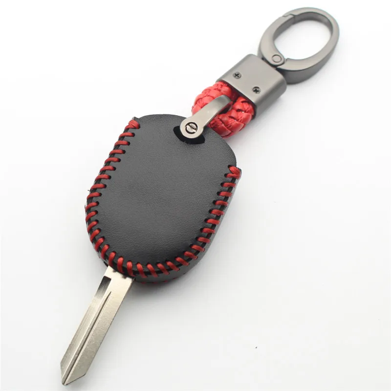 FLYBETTER Genuine Leather KeyChain 5Button Remote Key Case Cover For Ford Explorer/Edge/Escape/Ranger/E150/F350/F550/E250 L352