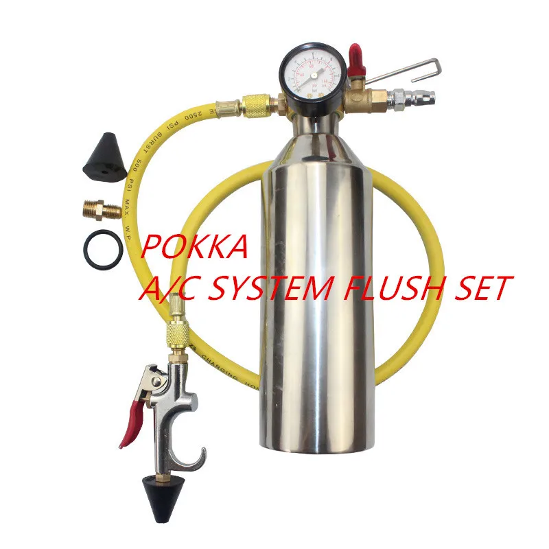 Free Shipping,Automotive air conditioning cleaning canister cleaning bottle A/C system flush SET