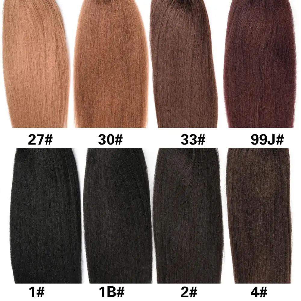 Lydia-Kinky Cabelo Liso com Dois Pentes Plásticos, Resistente Ao Calor, Extensões De Rabo De Cavalo Sintéticas, Todas As Cores Disponíveis, 30