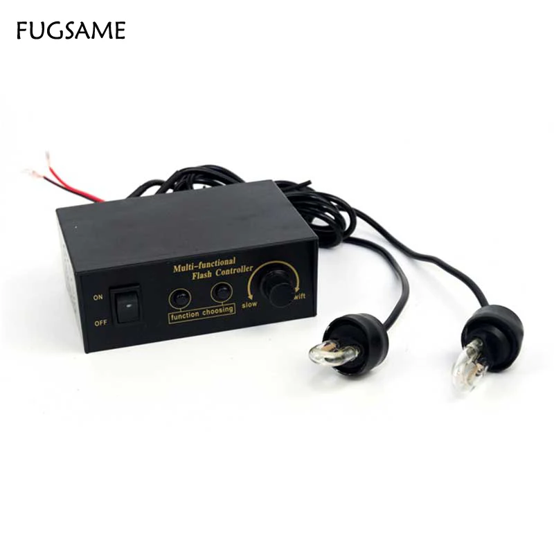 

FUGSAME Hot Sales 12V Super Power 2 U Bulbs Car Warning light Strobe Flashing Lights 4 Colors