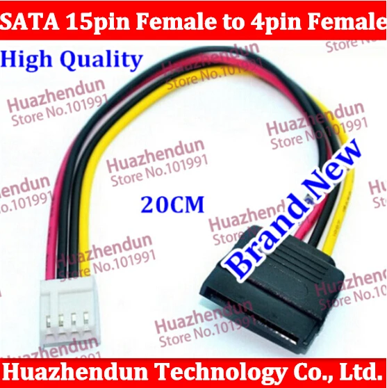 

100PCSFreeShipping SATA 15pin Female to 4pin Female, FLOPPY disk/FLOPPY SATA power cord, ITX SATA power coble High Quality