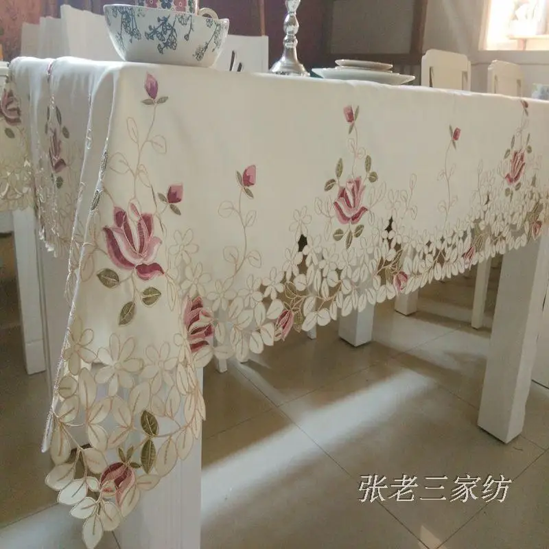 Export the original single European pastoral cloth tablecloths coffee table cloth tablecloth embroidery meals hollow universal c