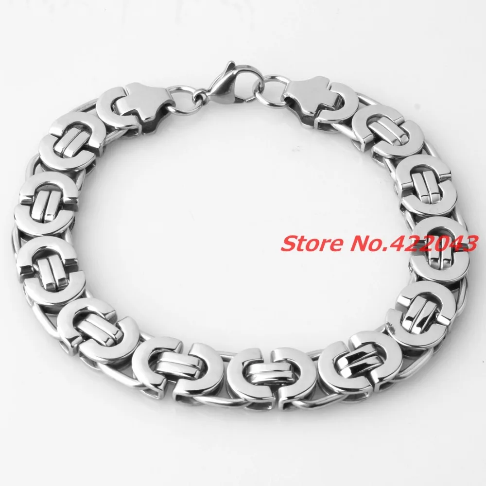 Factory Price! Fashion Men Bracelets Jewelry Punk Retro Byzantine Style Stainless Steel Bracelet Chains&Links Cool Party Gift