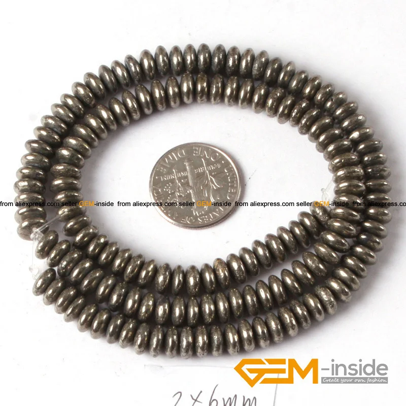 Rondelle Spacer Irony Gray Pyrite Beads Natural Stone Beads DIY Acceories Beads For Jewelry Making Strand 15 Inches