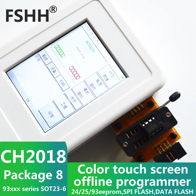 CH2018 màn hình Màu ẩn lập trình SPI lập trình 24/25/93 DỮ LIỆU EEPROM SPI FLASH với 93xx SOT23-6 ổ cắm bộ chuyển đổi