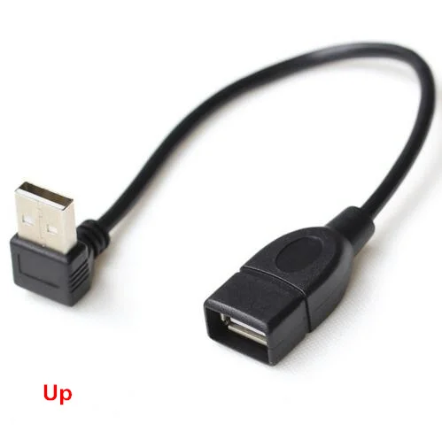 10cm 20cm USB 2.0 A Male to Female 90 Angled Extension Adaptor cable USB2.0 male to female right/left/down/up Black cable cord