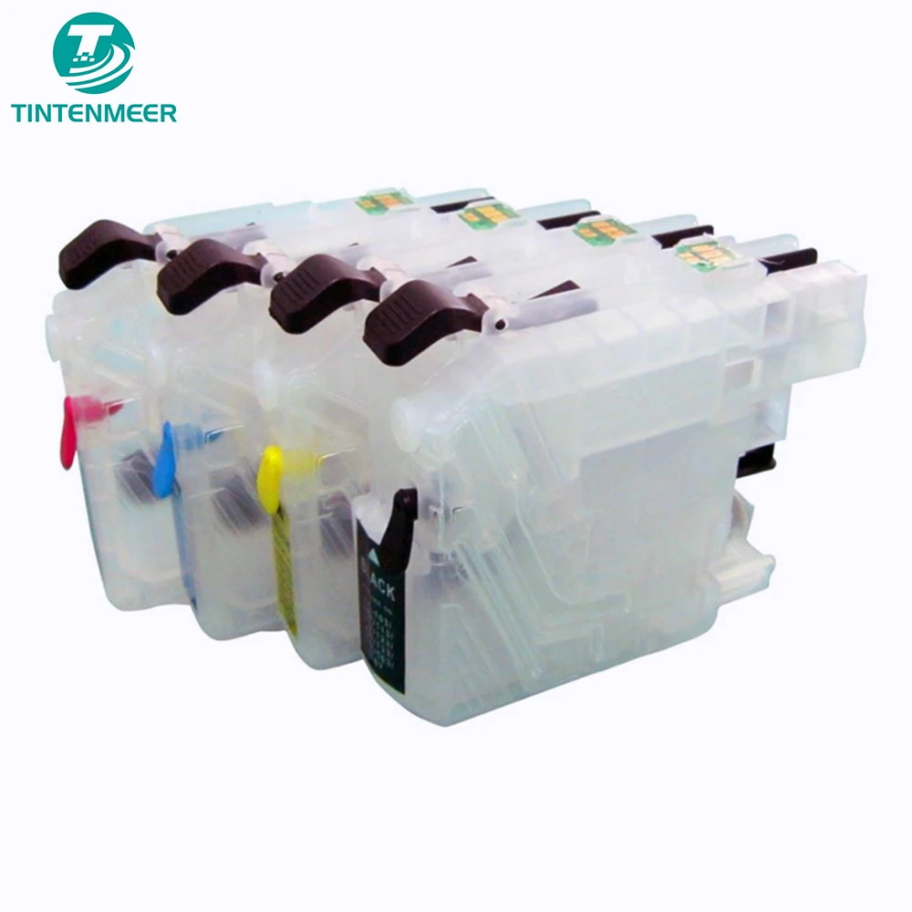 TINTENMEER Refillable Empty Cartridge with Auto Reset Chip LC-563 LC563 for Brother MFC-J2310 MFC-J2510 MFC-J3520 MFC-J3720