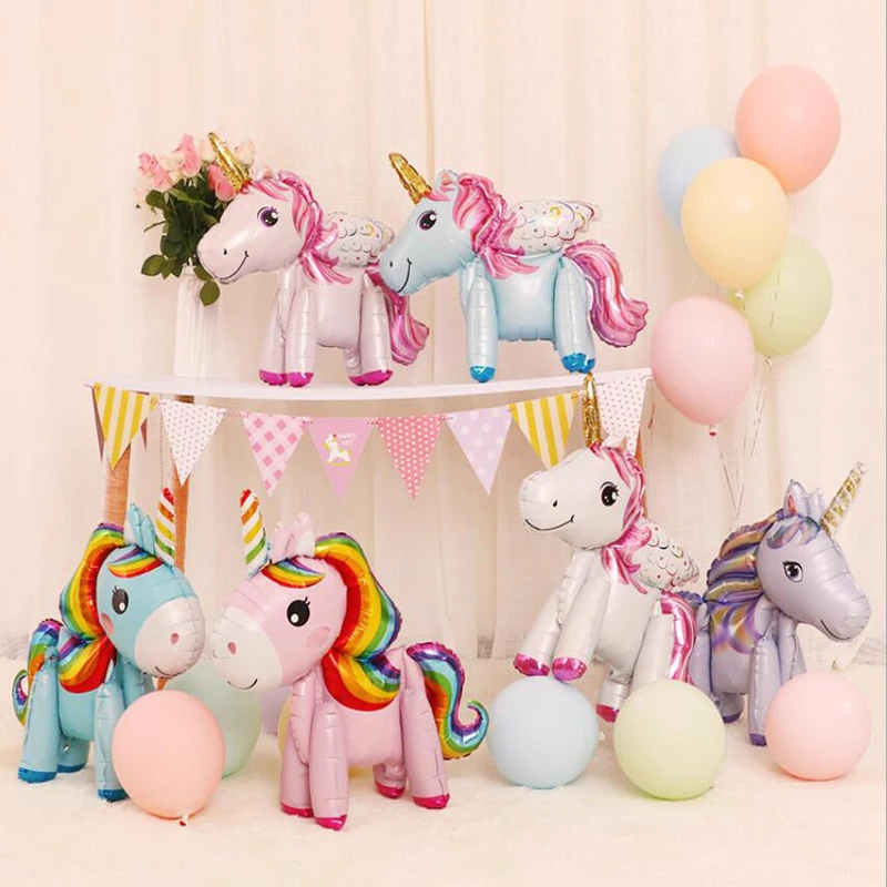 Aluminum foil unicorn balloon birthday party children birthday balloon party decoration baby full moon commemoration baloon