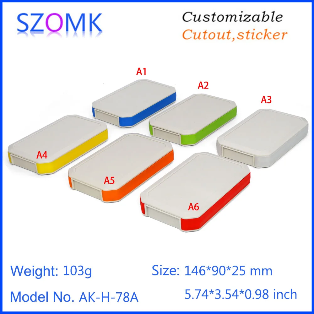 1 Piece 146*90*25mm szomk 3xAAA plastic instrument enclosure junction box IP65 waterproof electronics handheld control housing