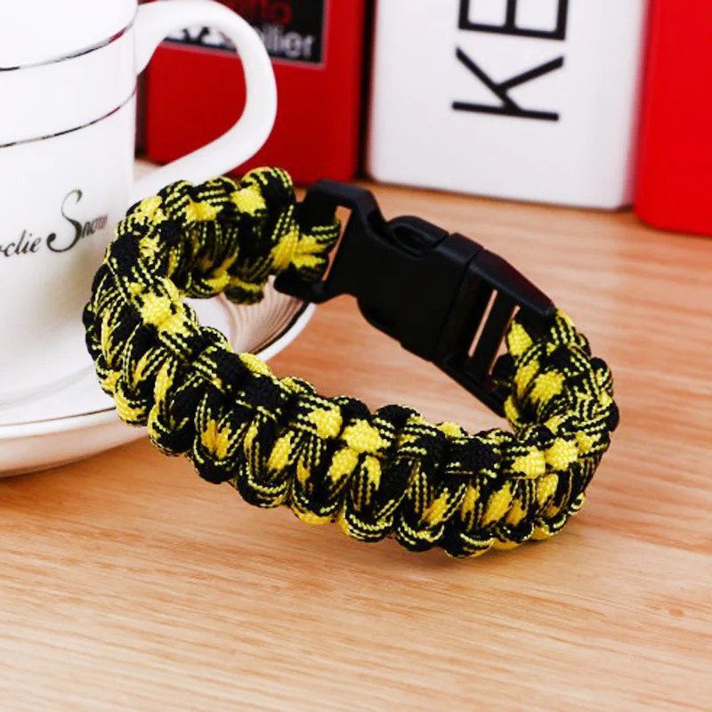 Outdoor Camping Survival Paracord Bracelet For Men Hiking Buckle Wristband Emergency Rope Bangle Jewelry Gift