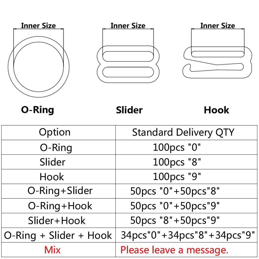 100pcs/lot White  White Color Nylon Coated Metal Bra Adjuster Set Slider Hook Ring DIY