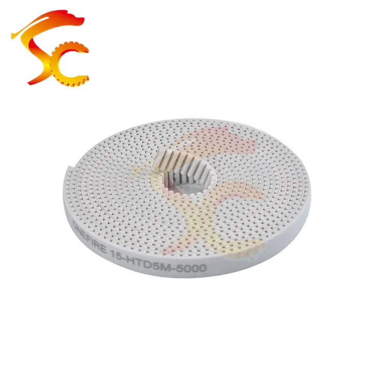 5meters/Lot HTD 5M 15MM PU open belt 5M timing belt width 15mm 5M-15MM Polyurethane with steel core Color White  (Pitch=5mm)