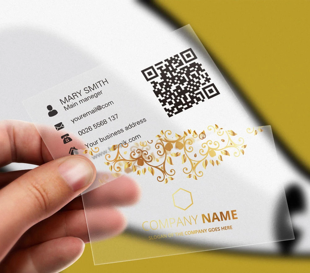 200 pcs/lot custom Transparent PVC visit cards Customized clear/frost Business Card printing