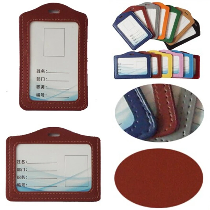 Portatarjetas de identificación de PU, accesorios de bolsa para tarjetas de identificación, estuche para tarjetas de autobús, papelería, suministros