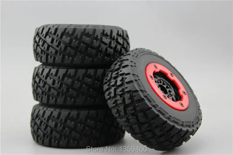 4pcs RC 1/10 Bead Lock Short Course Tire Tyre Set 12mm hex 1/2 offset SC Tire For TRAXXAS SlASH 30005