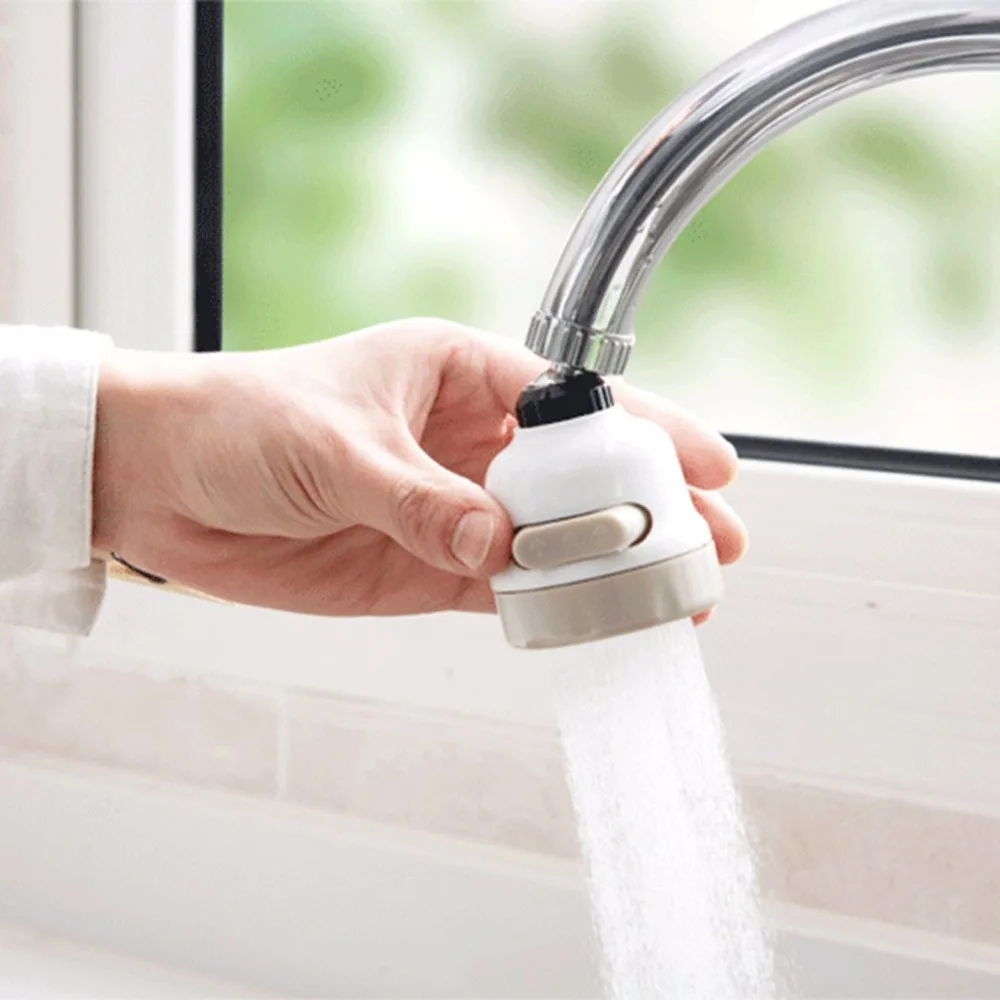 Household Tap Water Filter Kitchen Faucet Booster Nozzle Water-Saving Bathroom Shower Sprayer 3 Modes 360 Degree Rotat