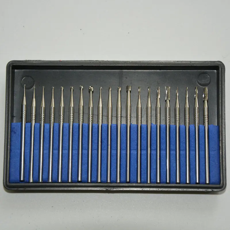 20pcs popular HP Tungsten carbide burs kit with small head or sharp edge for polishing metal alloy ceramic jewelery