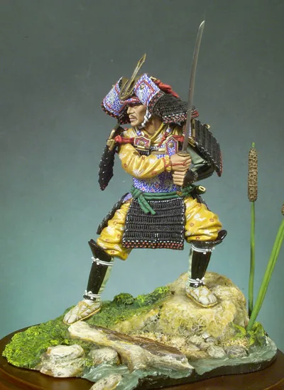 New Unassembled 1/18 90mm japan Samurai (1300) 90mm   figure  Resin Kit DIY Toys Unpainted kits