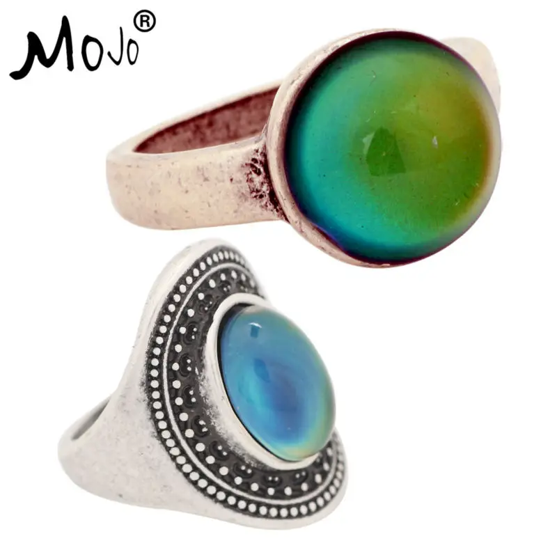 

2PCS Vintage Ring Set of Rings on Fingers Mood Ring That Changes Color Wedding Rings of Strength for Women Men Jewelry RS036-011