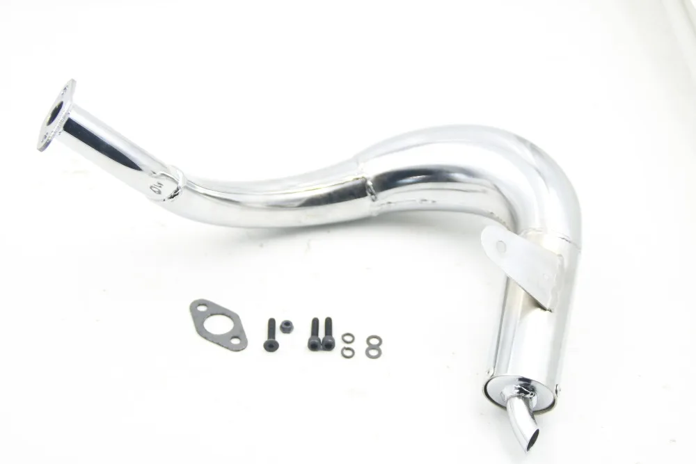 FS RACING 1/5 SCALE SPARE PARTS 111102 CHROME TUNED PIPE EXHAUST FOR BUGGY Kingkong  Carbon Fighter