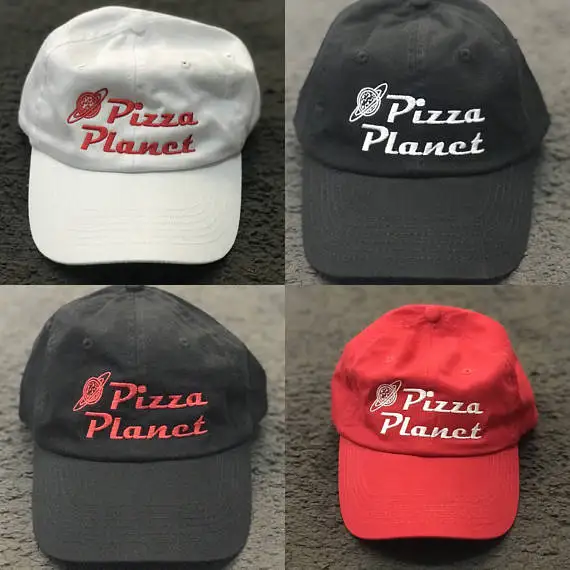 Nowa Pizza Planet Hat czapka z daszkiem dla kobiet i mężczyzn tata kapelusz lato słońce Pizza bawełna Snapback haft czapka sportowa w stylu Casual