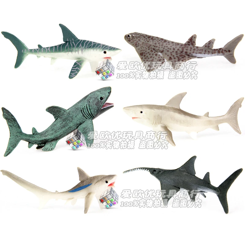 

Solid model plastic ocean animal shark child toy gift model 6pcs/set