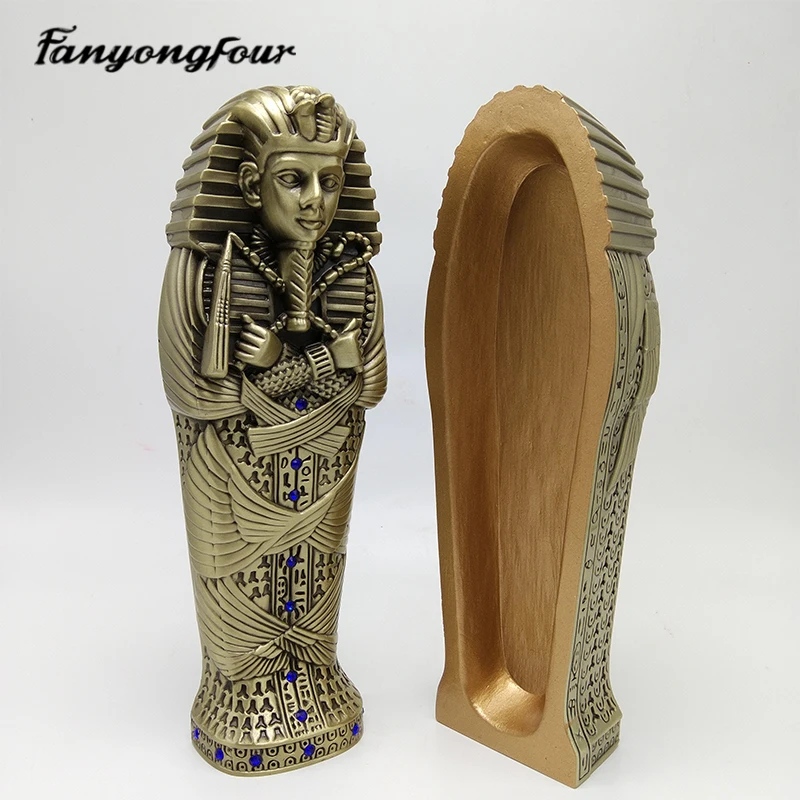 3D Ancient Egyptian Pharaohs Wish Prayer Silicone Mold Fondant Cake Mold Resin Gypsum Chocolate Candle  Mold Free Shipping