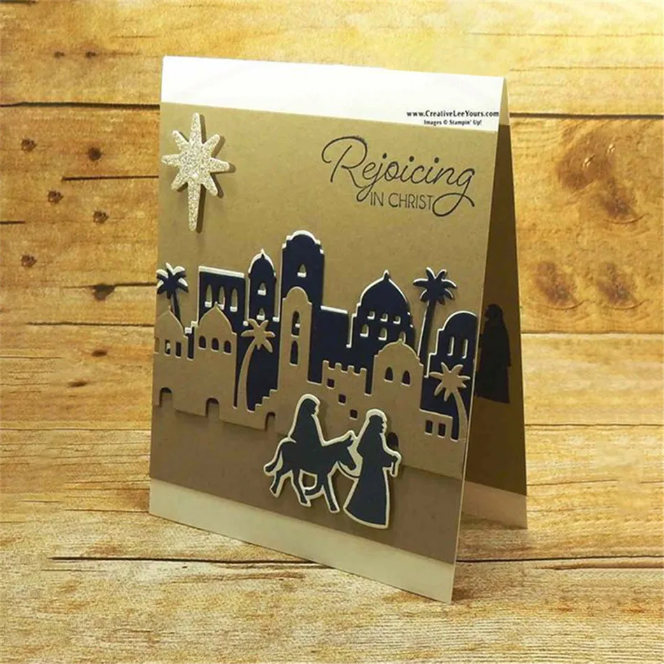 Metal Cutting Dies 5Pc/lot Bethlehem Building Stencils for DIY Scrapbooking/photo album Decorative Embossing DIY Paper Cards