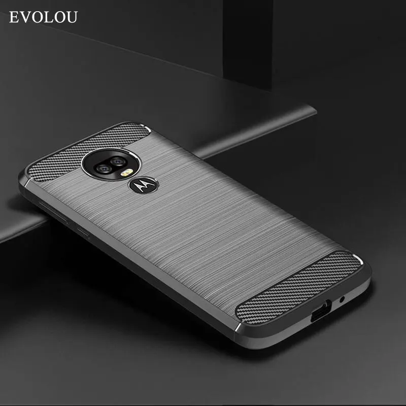 Capa macia para motorola moto g7 power case de fibra de carbono silicone pára-choques caso de telefone para moto g7/g7 play capa traseira escudo macio
