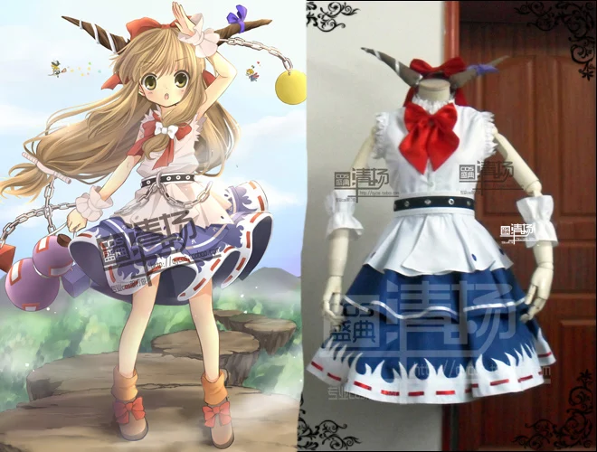 Ibuki Suika Cosplay Costume with hair accessory 110