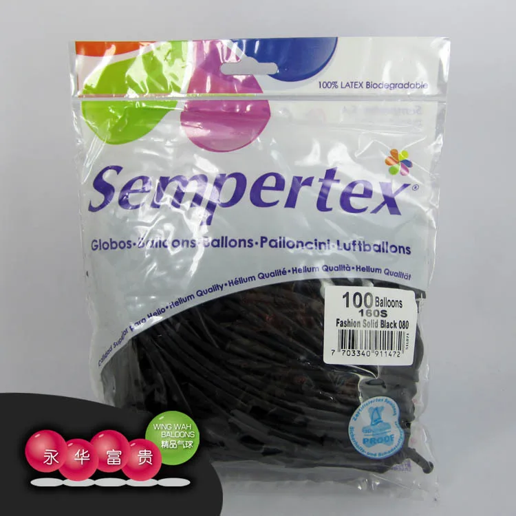 100 pz/lotto Americano Sempertex 160S Solido Colori di Magic In Lattice Lunghi Palloncini Festa di Nozze Decorazioni Di Compleanno Per Bambini Favori