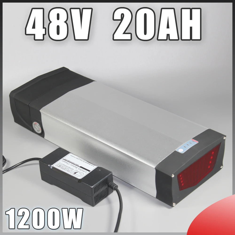 48V 20Ah Lithium ion Electric Bike Battery with LED Lamp USB Port for 48V 1000W 48v battery