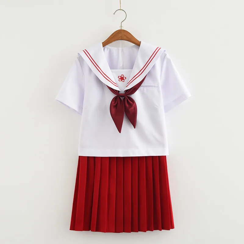 Japanese Style S-2xl Student Girls School Uniforms Girls Navy Costume Women Sexy Navy JK Suit Sailor Blouse Pleated Skirt Set