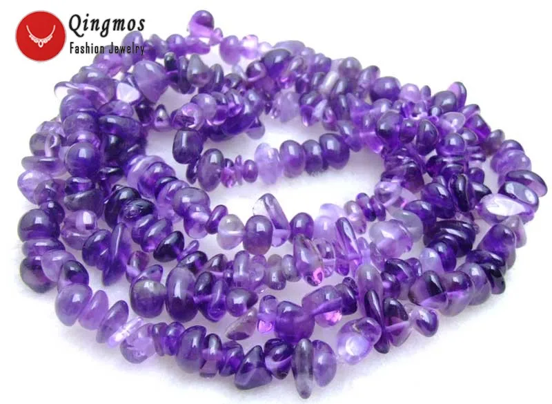 Qingmos Natural Amethyst Necklace for Women with 7-8mm Purple Baroque Stone 32