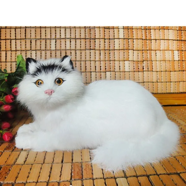 large cat model 28*15*18cm sound miaow cat polyethylene & furs resin handicraft,decoration baby toy A778