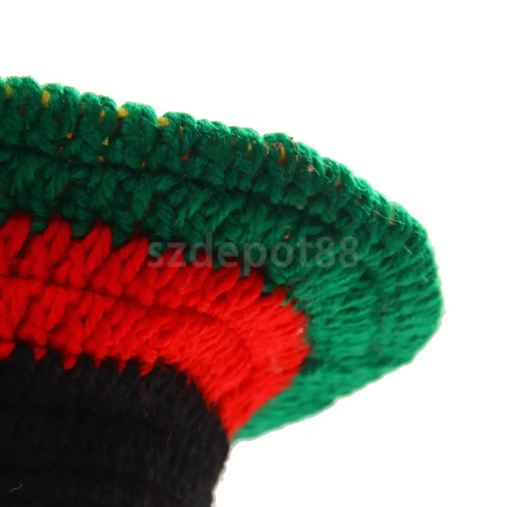 Multicolor Acrylic Jamaica Rasta DreadLock Roots Tam Hat Rasta Beanie Caps