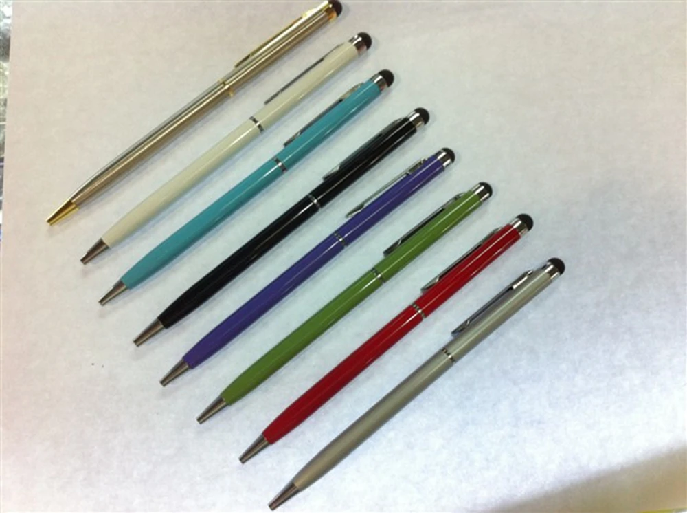 10pcs High Sensitive 2 in 1 Capacitive Touch Stylus Pen with Gel ink Ballpoint Pen for Smart Android Phone Tablet PC Wholesale