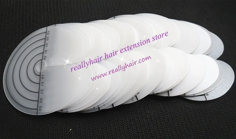 Free shipping 100pcs Round hair shield disc(within scale)/Plastic heat fusion protector shield template for I tip hair extension