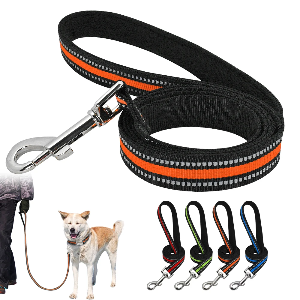 

Reflective Dog Leash Rope 120cm Nylon Safety Pet Dogs Walking Lead Small Medium Large Dog Stripe Leashes Red Green Blue